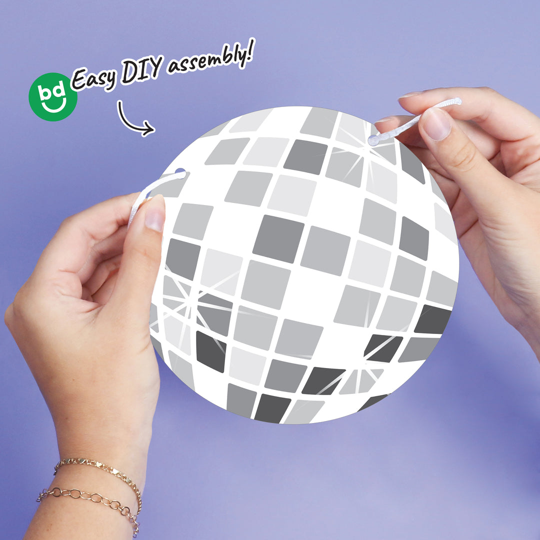 Disco Ball Garland Banner - 15 Pc
