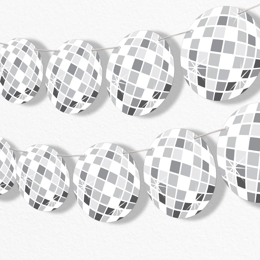 Disco Ball Garland Banner - 15 Pc