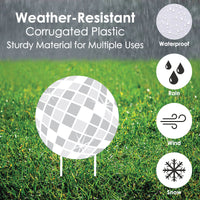 Disco Ball - Lawn Decorations - Outdoor Groovy Hippie Party Yard Decorations - 10 Piece