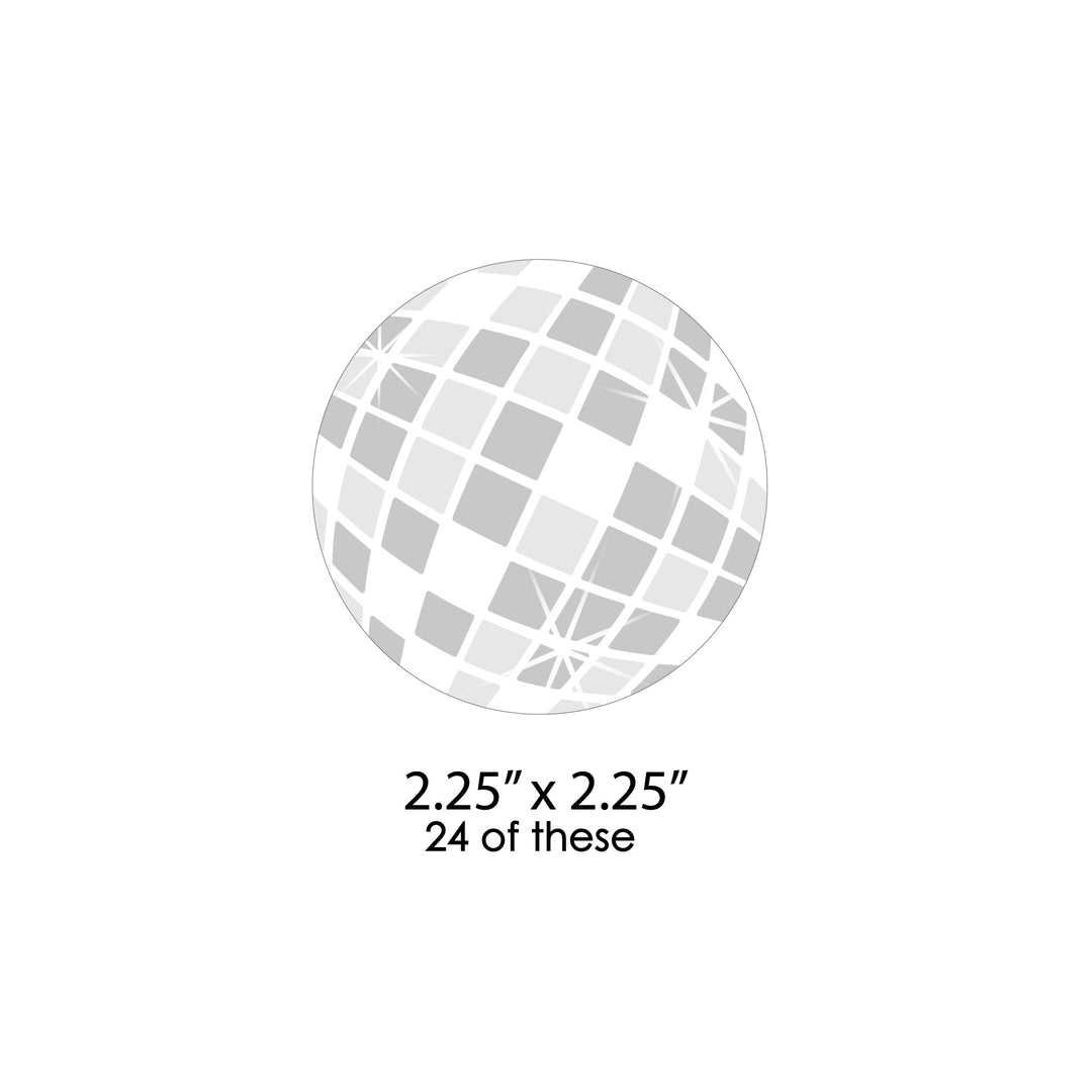 Disco Ball - DIY Shaped Groovy Hippie Party Cut-Outs - 24 Count
