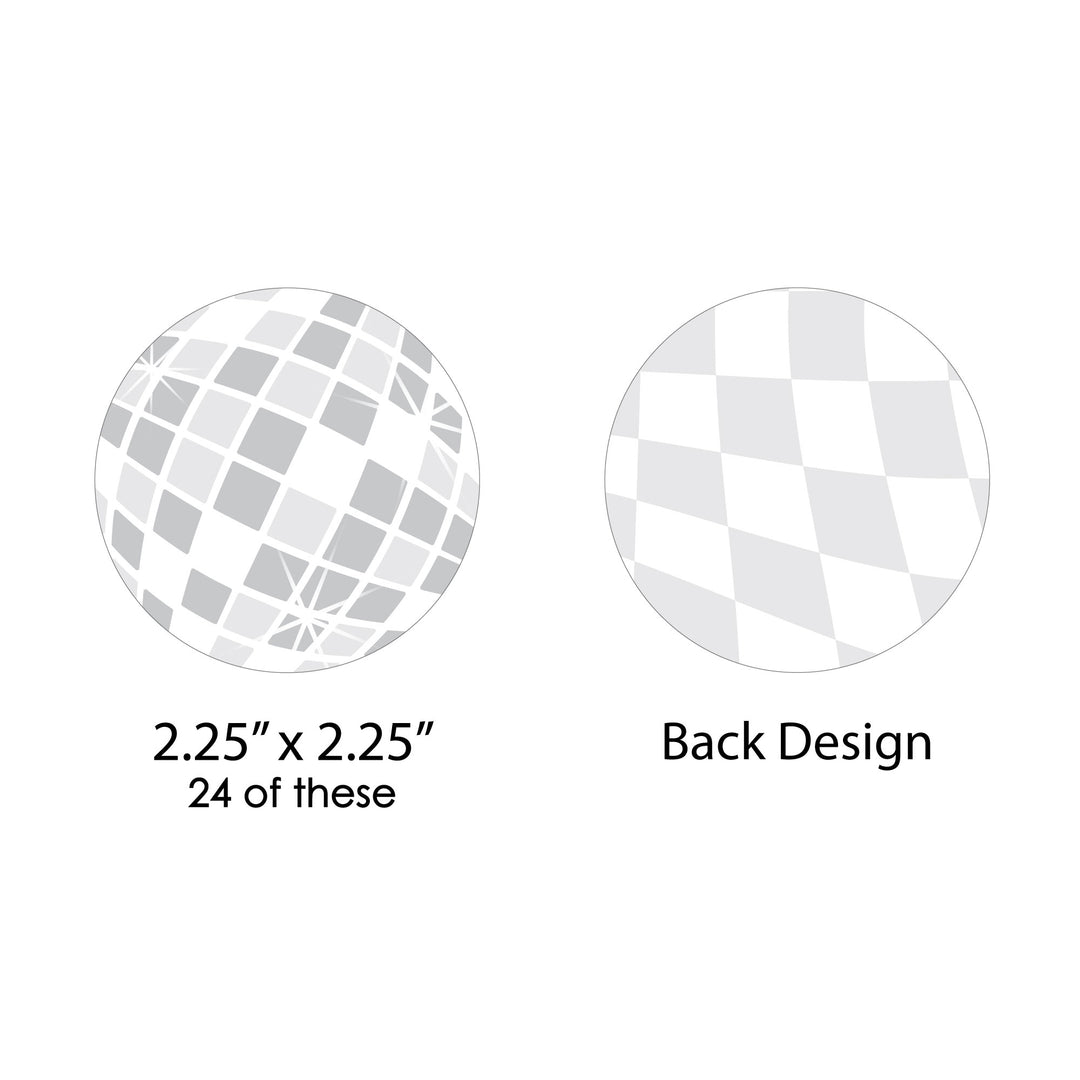 Disco Ball - Paper Straw Decor - Groovy Hippie Party Striped Decorative Straws - Set of 24