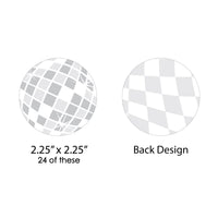 Disco Ball - Paper Straw Decor - Groovy Hippie Party Striped Decorative Straws - Set of 24