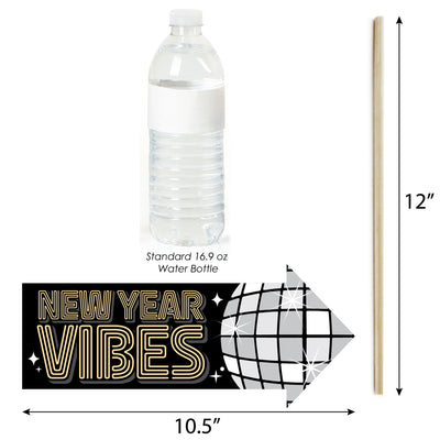 Funny Disco New Year - Groovy NYE Party Photo Booth Props Kit - 10 Piece