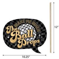Funny Disco New Year - Groovy NYE Party Photo Booth Props Kit - 10 Piece