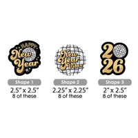 Disco New Year - DIY Shaped Groovy 2026 NYE Party Cut-Outs - 24 Count