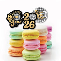 Disco New Year - DIY Shaped Groovy 2026 NYE Party Cut-Outs - 24 Count