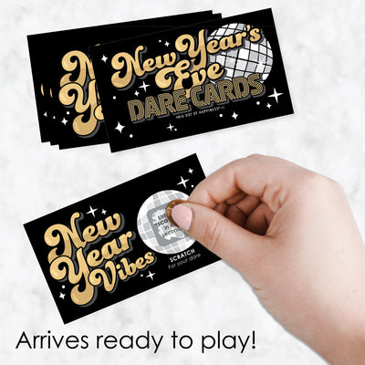 Disco New Year - Groovy NYE Party Game Scratch Off Dare Cards - 22 Count