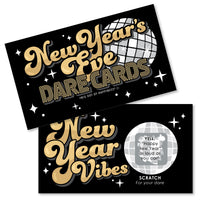 Disco New Year - Groovy NYE Party Game Scratch Off Dare Cards - 22 Count