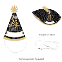 Disco New Year - Cone Party Hats - Groovy 2026 NYE Resolution Cone Party Hat for Kids and Adults - Set of 8 (Standard Size)