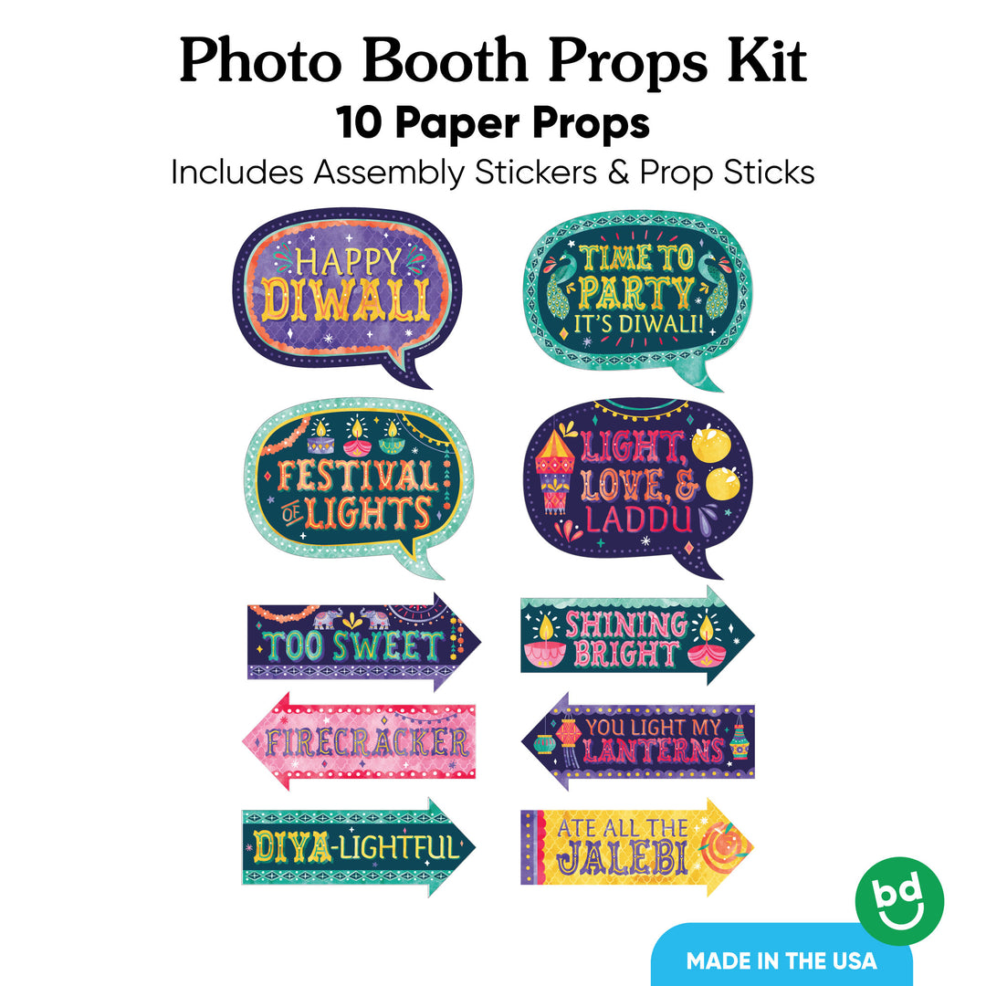 Diwali Festival of Lights Funny Photo Props - 10 Ct