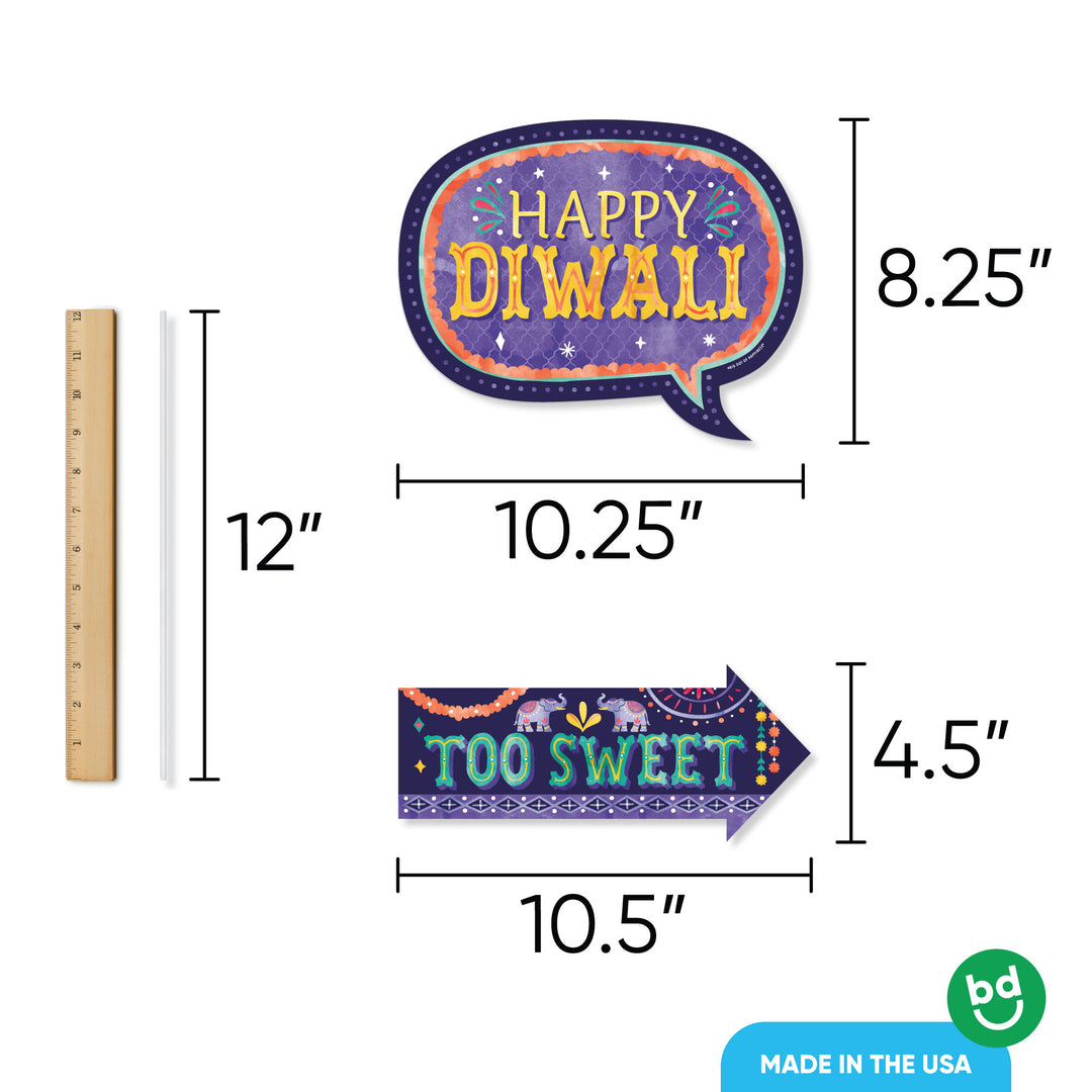 Diwali Festival of Lights Funny Photo Props - 10 Ct