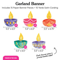 Diwali Festival of Lights Garland Banner - 15 Pc