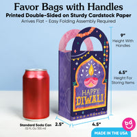 Diwali Festival of Lights Paper Favor Bags - 12 Ct