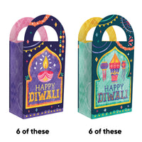 Diwali Festival of Lights Paper Favor Bags - 12 Ct