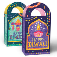Diwali Festival of Lights Paper Favor Bags - 12 Ct