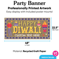 Custom Text Diwali Festival of Lights Kraft Banner