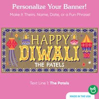 Custom Text Diwali Festival of Lights Kraft Banner