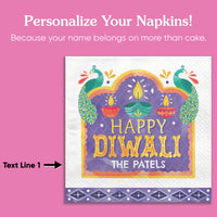 Custom Text Napkins - Diwali Festival of Lights - 50 Ct