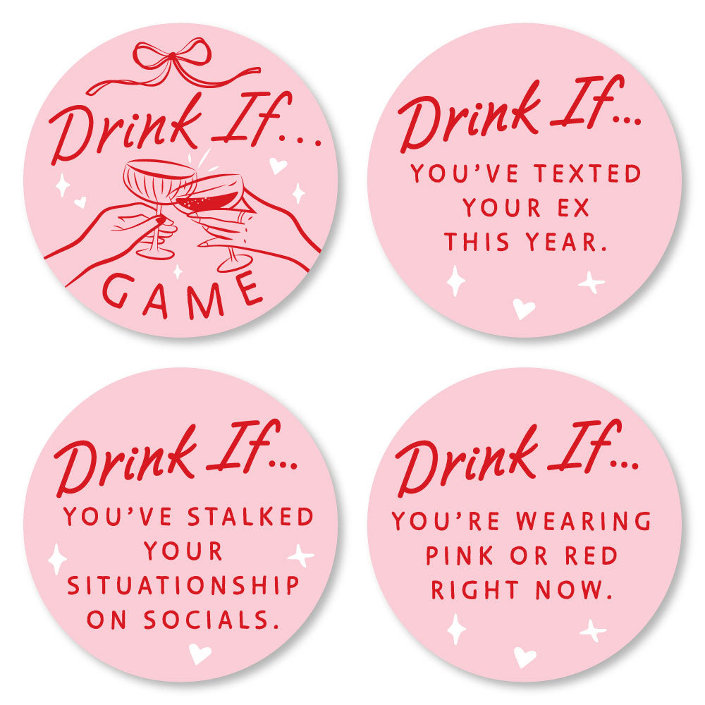 round drink if card with cocktail design close up