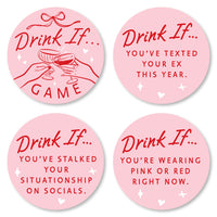round drink if card with cocktail design close up