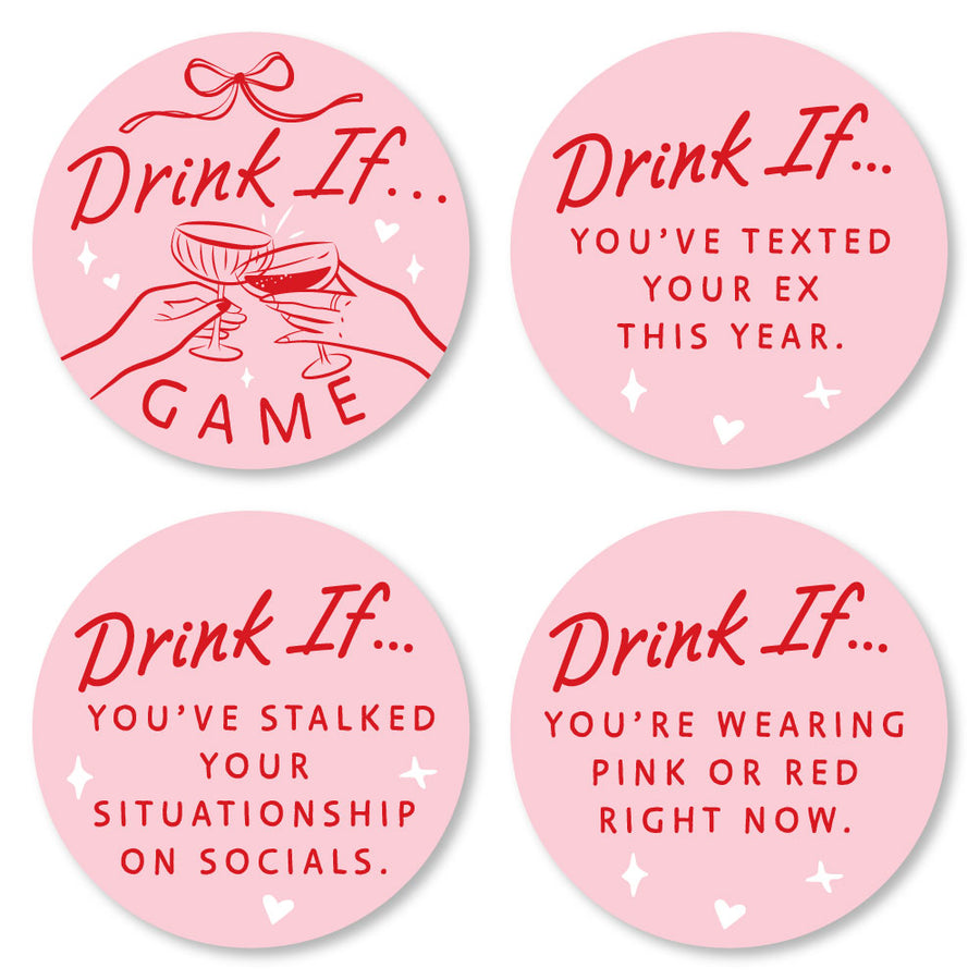 round drink if card with cocktail design close up