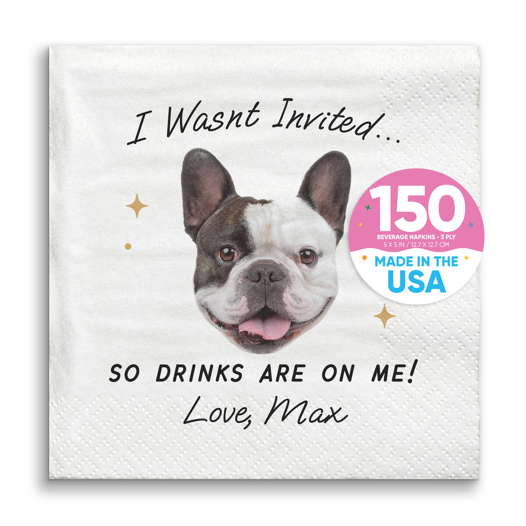 Custom Face Napkins - Drinks On Me Pet Wedding
