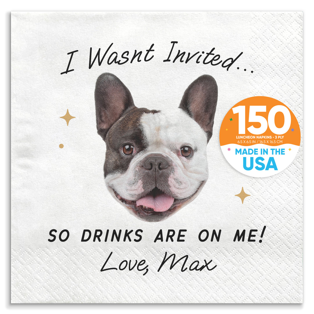 Custom Face Napkins - Drinks On Me Pet Wedding