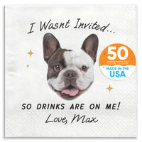 Custom Face Napkins - Drinks On Me Pet Wedding