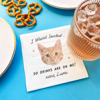 Custom Face Napkins - Drinks On Me Pet Wedding