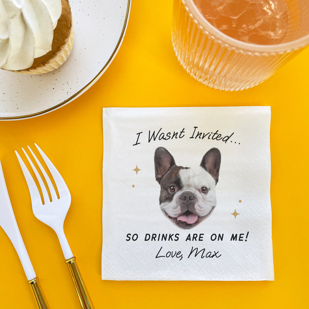 Custom Face Napkins - Drinks On Me Pet Wedding