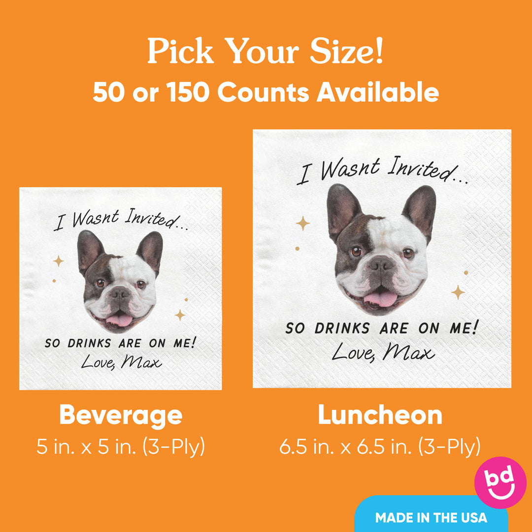 Custom Face Napkins - Drinks On Me Pet Wedding