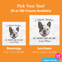 Custom Face Napkins - Drinks On Me Pet Wedding