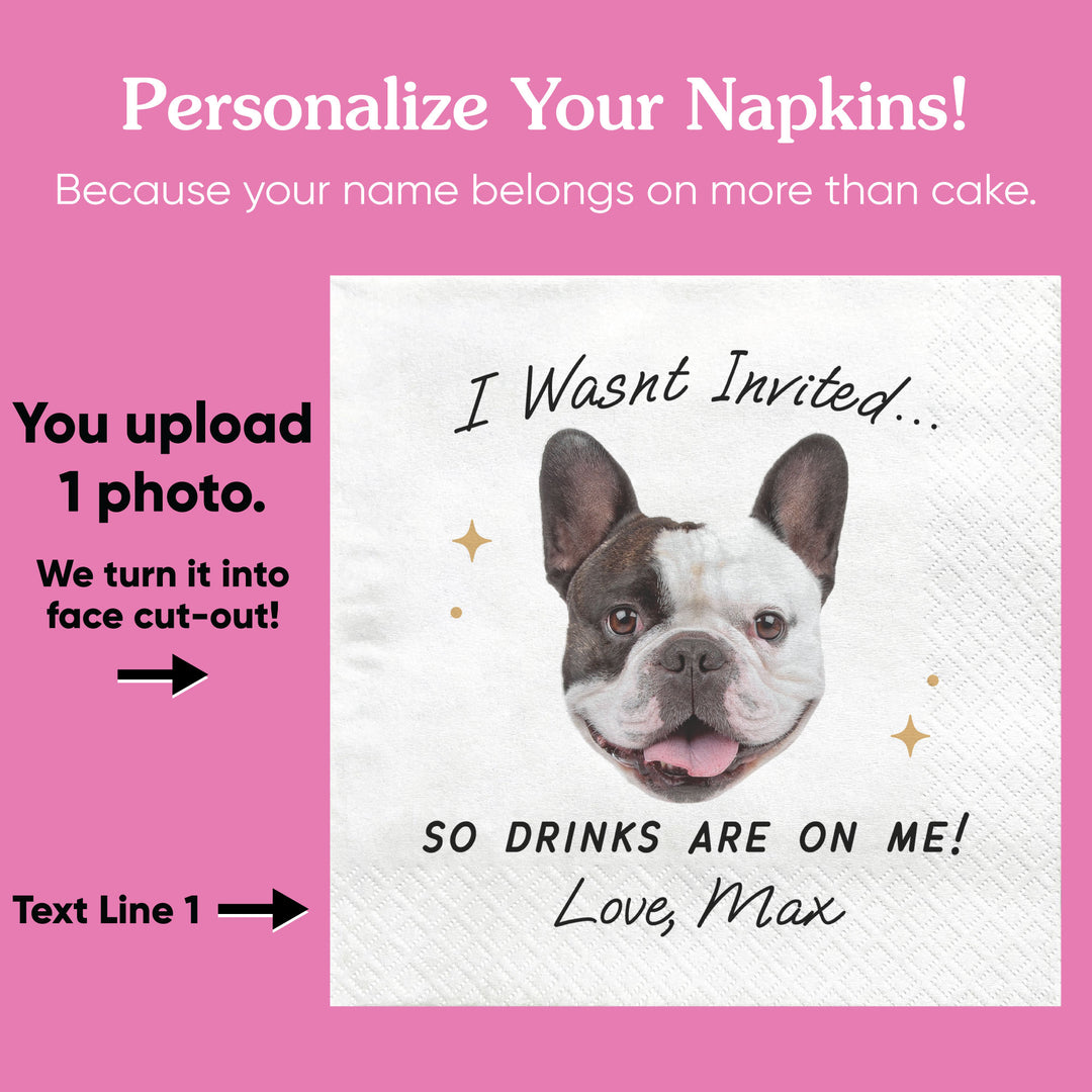 Custom Face Napkins - Drinks On Me Pet Wedding
