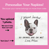 Custom Face Napkins - Drinks On Me Pet Wedding