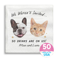 Custom Face Napkins - Drinks On Us Pet Wedding