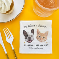 Custom Face Napkins - Drinks On Us Pet Wedding