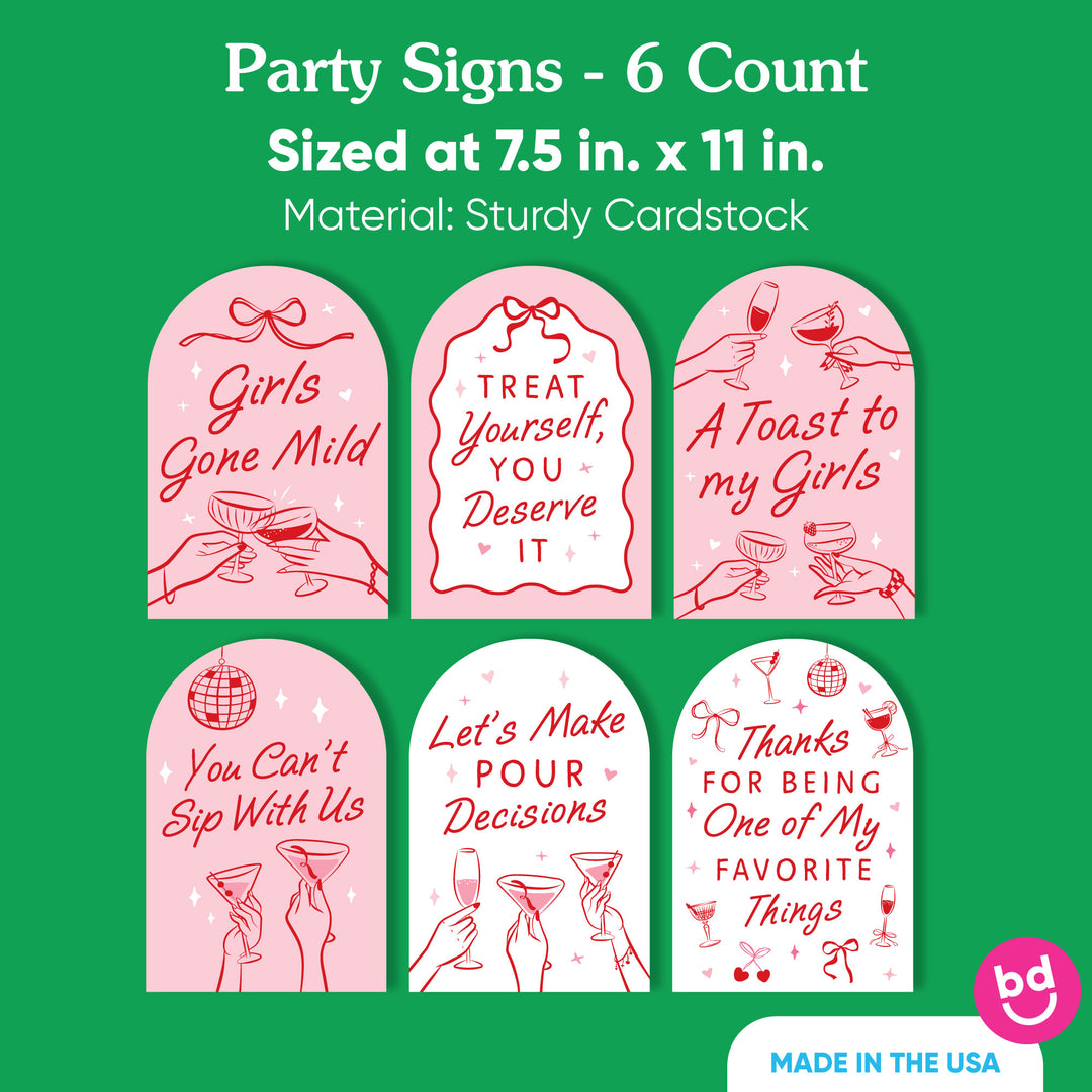 Drinks with the Girls Party Signs Set - 6 Ct