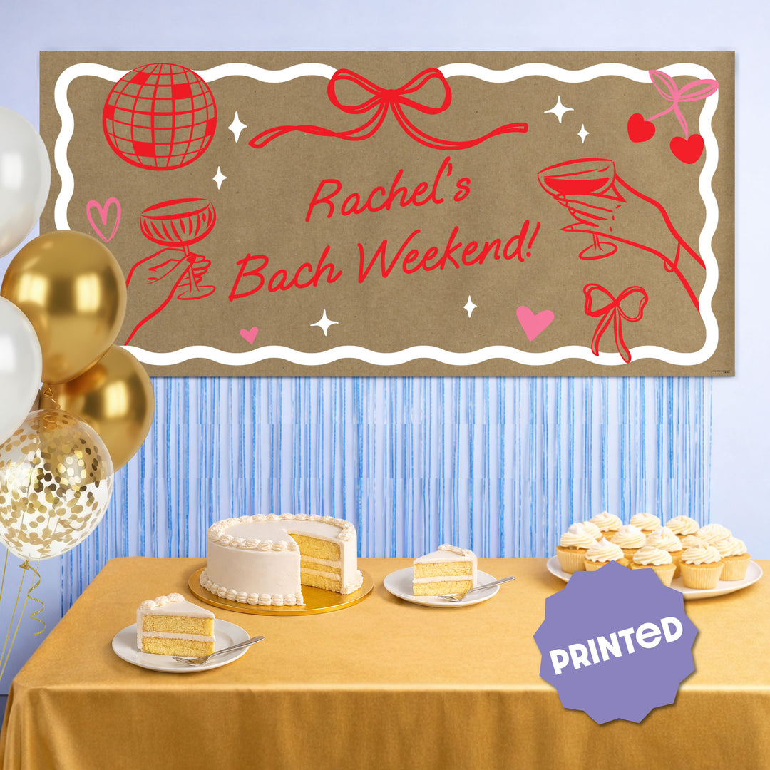 girls night party backdrop with custom banner