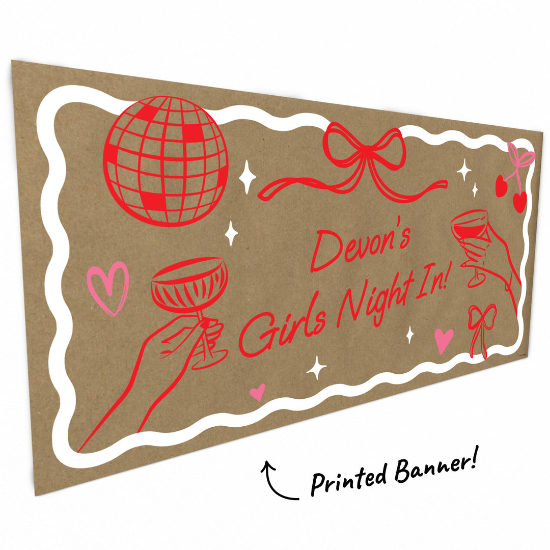 kraft paper banner close up personalized lettering