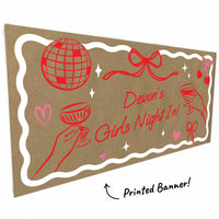 kraft paper banner close up personalized lettering