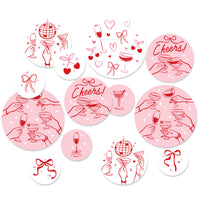 Drinks with the Girls giant circle confetti set table scatter