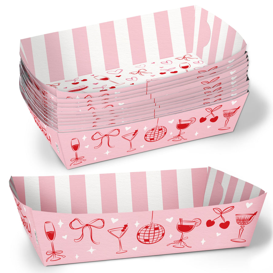 Drinks with the Girls paper food trays set