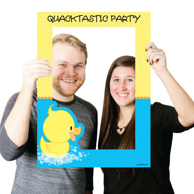 Ducky Duck - Birthday Party or Baby Shower Selfie Photo Booth Picture Frame & Props - Printed on Sturdy Material