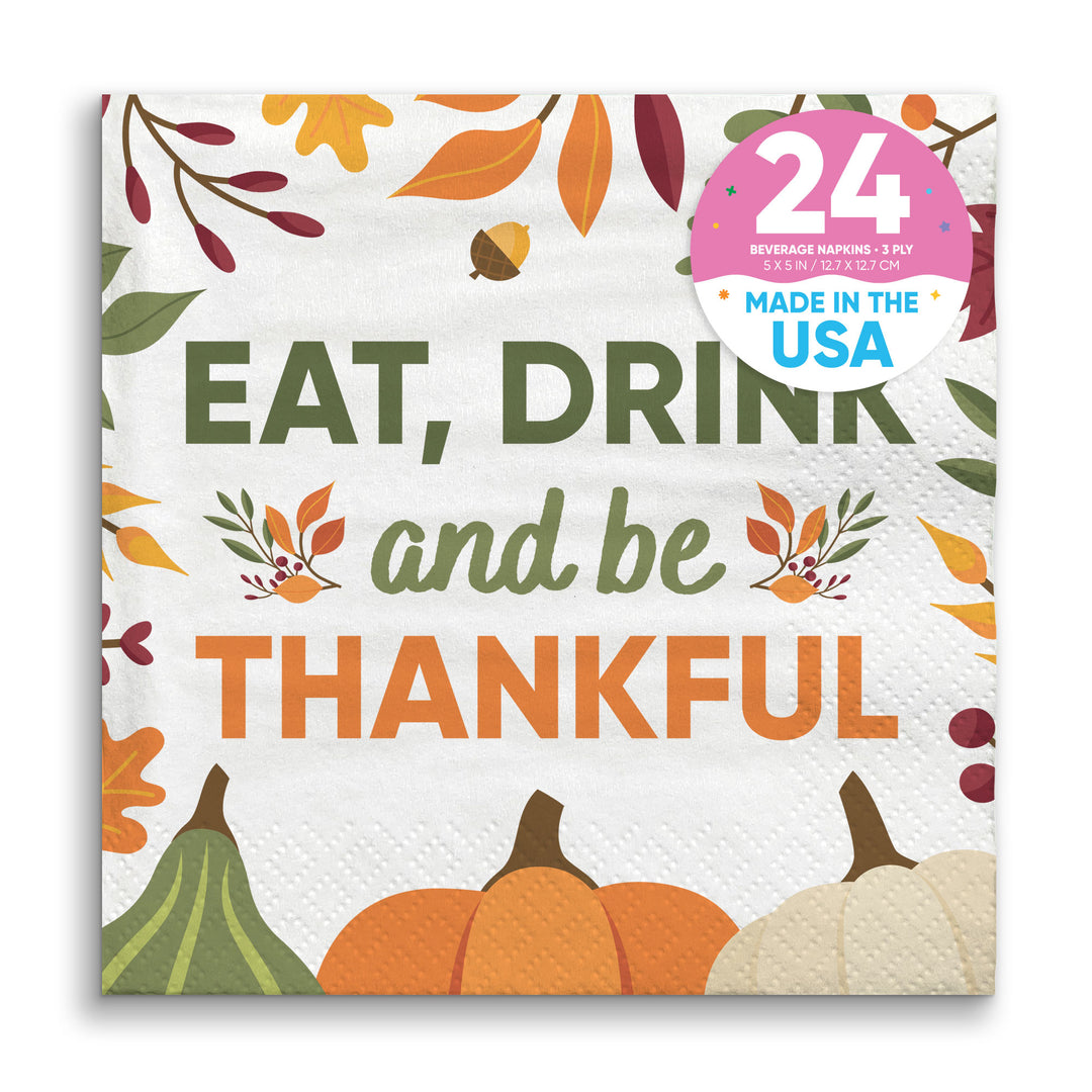 Napkins - Eat Drink and Be Thankful Napkins
