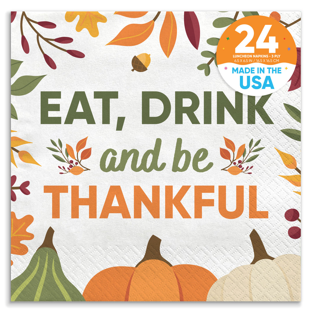Napkins - Eat Drink and Be Thankful Napkins
