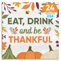Napkins - Eat Drink and Be Thankful Napkins