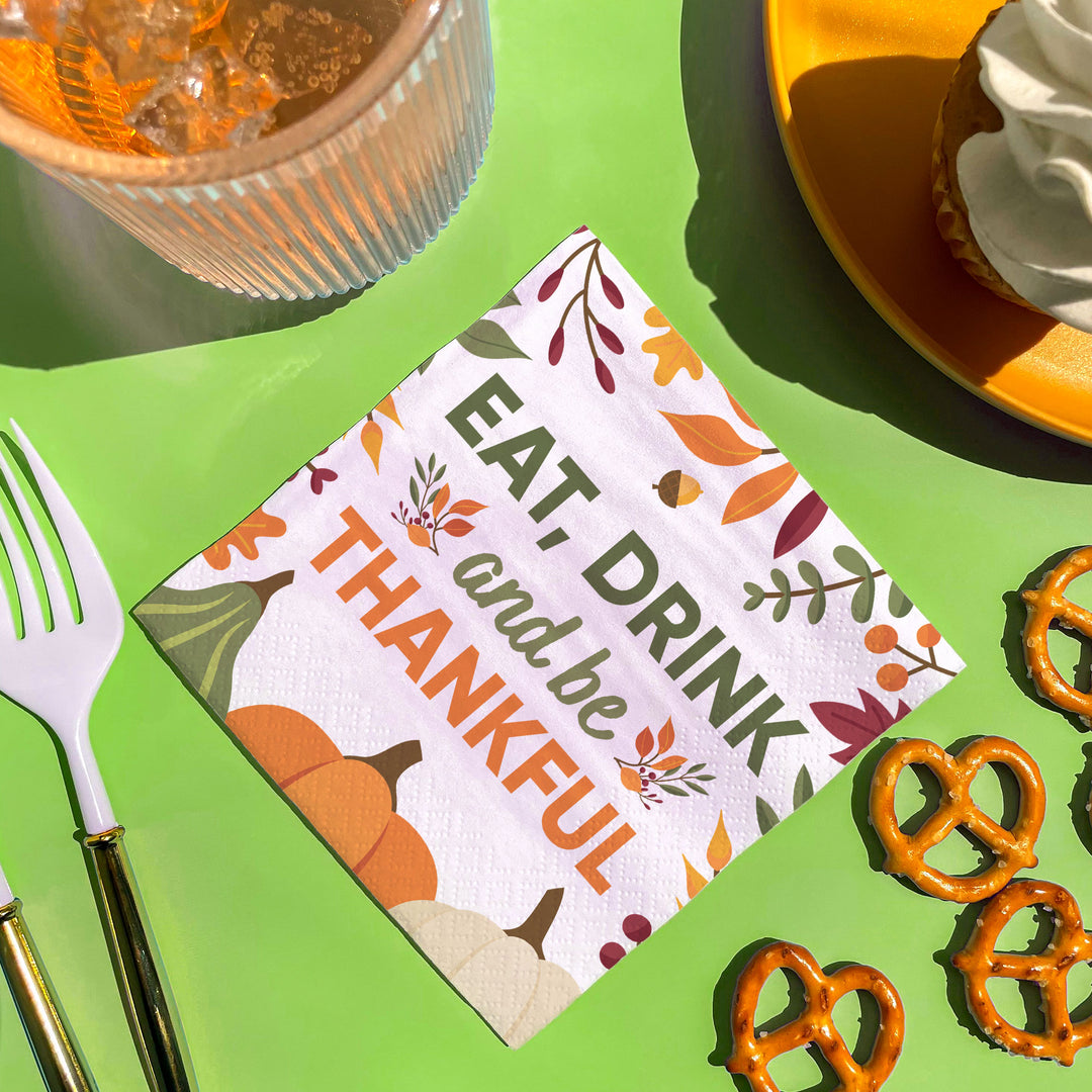 Napkins - Eat Drink and Be Thankful Napkins