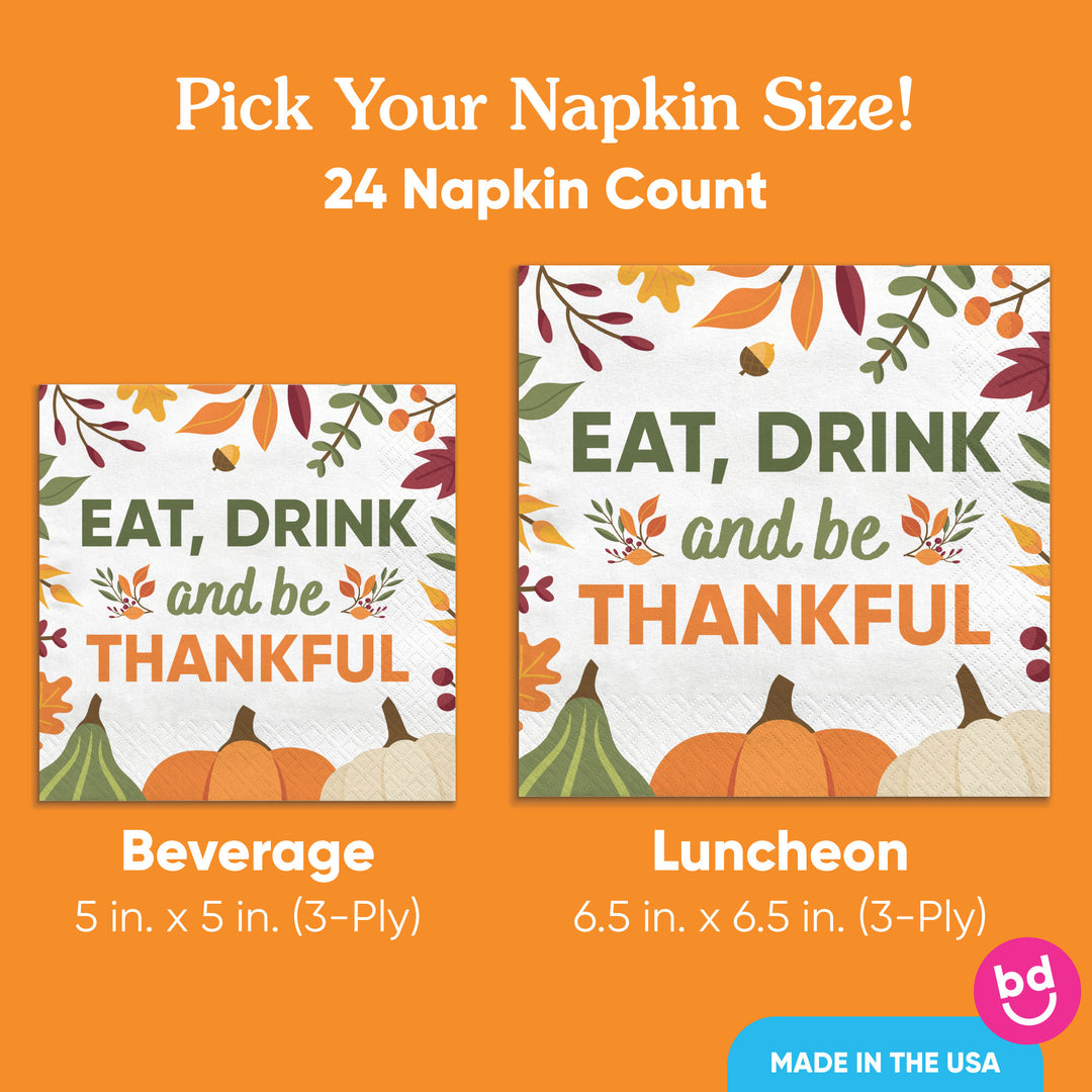 Napkins - Eat Drink and Be Thankful Napkins