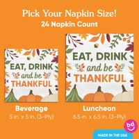 Napkins - Eat Drink and Be Thankful Napkins