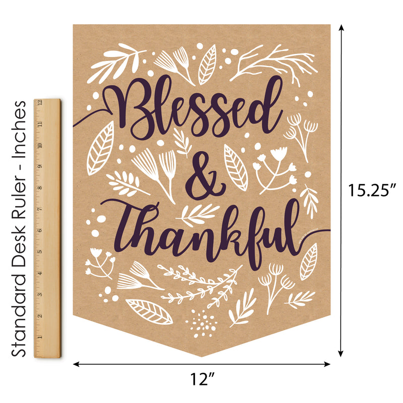 Elegant Thankful - Outdoor Home Decorations - Double-Sided Fall Thanksgiving Garden Flag - 12 x 15.25 inches